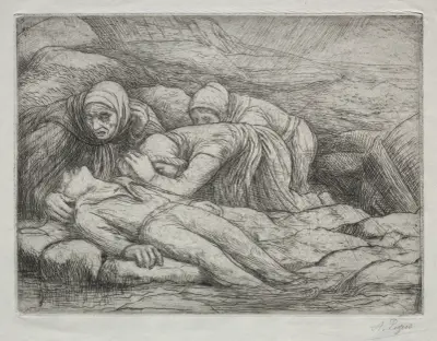 Triomphe de la Mort; La Mort chez une famille de Marins av Alphonse Legros