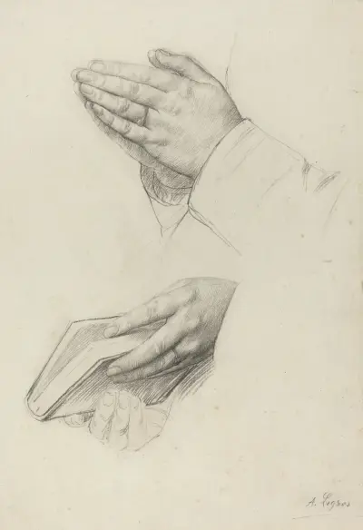 Two Studies of Hands av Alphonse Legros