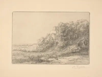 Un vieux chateau (An old castle) av Alphonse Legros