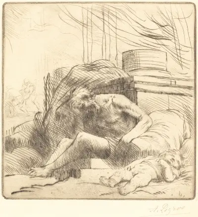 Victim of a Fire (Victime d’un incendie) av Alphonse Legros