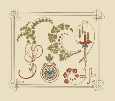 Abstract design based on flowers and leaves av Alphonse Mucha