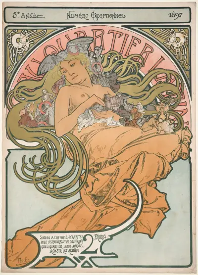 Au Quartier Latin, 1897 av Alphonse Mucha