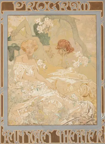 Deutsches Schauspiel-Haus Theater Program av Alphonse Mucha