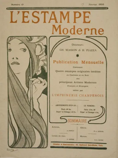 Femme à la Plume av Alphonse Mucha