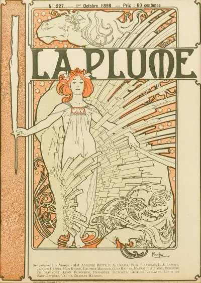 La Plume – nr 1 av Alphonse Mucha