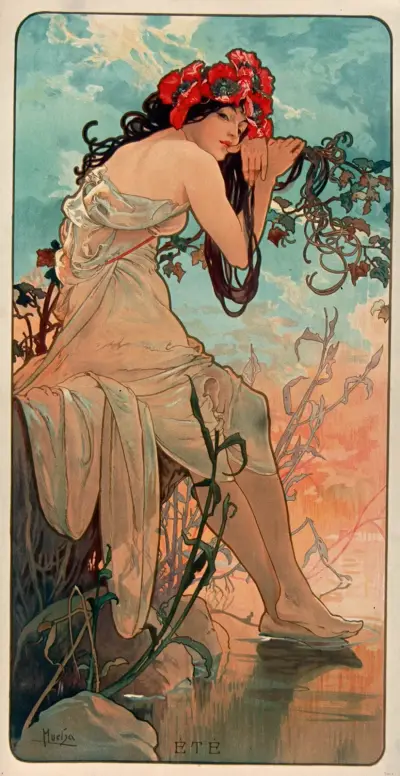 Les Saisons – ete av Alphonse Mucha