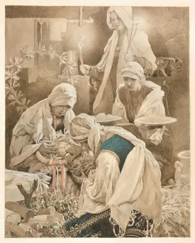 Maslenitsa effigy av Alphonse Mucha