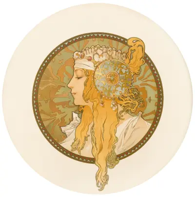 Têtes Byzantines (Blonde), 1897 – nr 1 av Alphonse Mucha