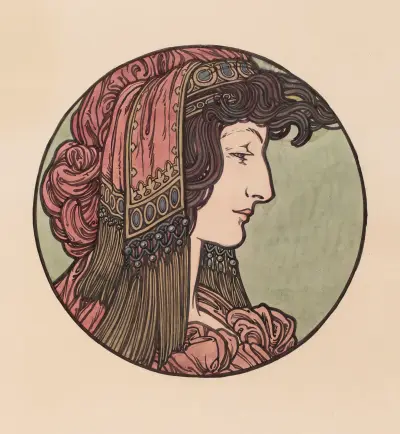 Vitrail pour la façade de la boutique Fouquet – nr 2 av Alphonse Mucha