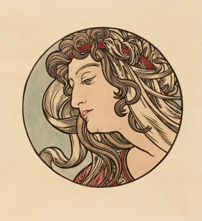 Vitrail pour la façade de la boutique Fouquet – nr 3 av Alphonse Mucha