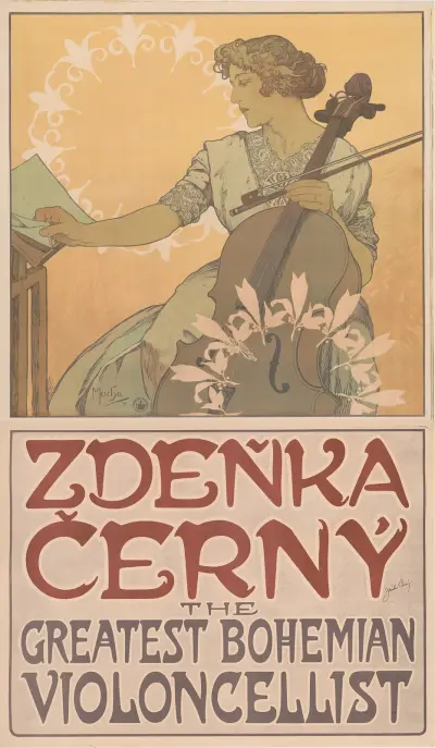 Zdeňka Černý The greatest Bohemian violoncellist av Alphonse Mucha