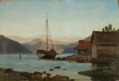 Aften ved Balestrand av Amaldus Nielsen