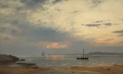 Evening at Hvaler av Amaldus Nielsen