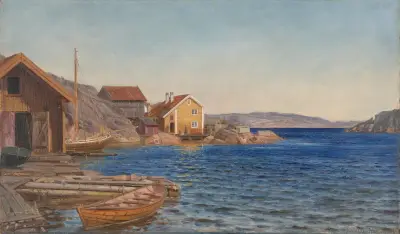 Formiddag i Ny-Hellesund av Amaldus Nielsen
