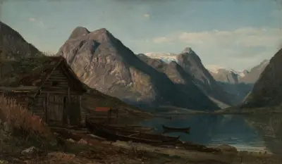 Från Færlandsfjorden (Supphellebreen) av Amaldus Nielsen