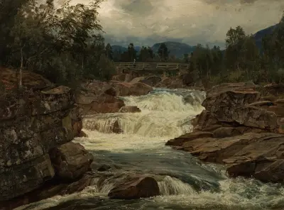 Hornindalsfossen, Nordfjord av Amaldus Nielsen