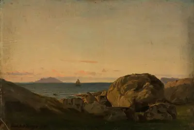 Parti fra Stavenes, Søndfjord av Amaldus Nielsen