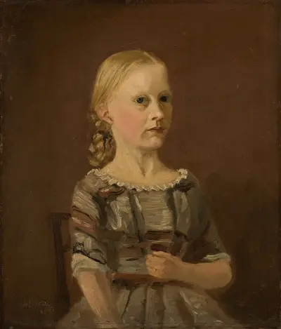 Portrett av kunstnerens kusine fru Caterine Kamstrup (12 år) av Amaldus Nielsen