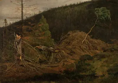 Skogparti av Amaldus Nielsen