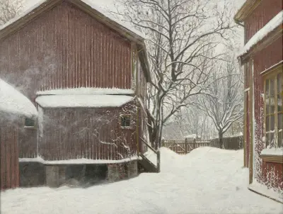 Snefokk i Majorstuveien 8 av Amaldus Nielsen