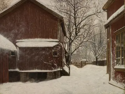 Snefokk i Majorstuveien 8 av Amaldus Nielsen
