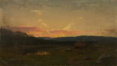Solnedgang ved seteren av Amaldus Nielsen