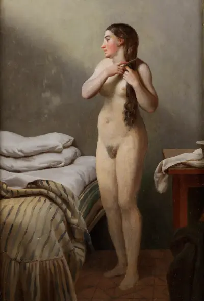 Study of a female model av Amalia Lindegren