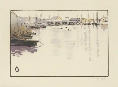 Förhamnen vid Les Sables-d'Olonne av Amédée Joyau