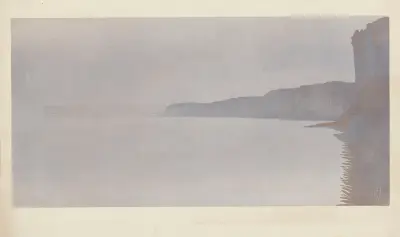 Les Falaises au clair de lune (Yport) av Amédée Joyau