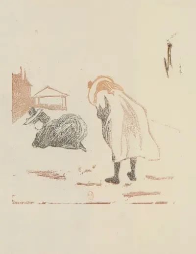 Petites filles sur la plage de Villers, Amédée Joyau