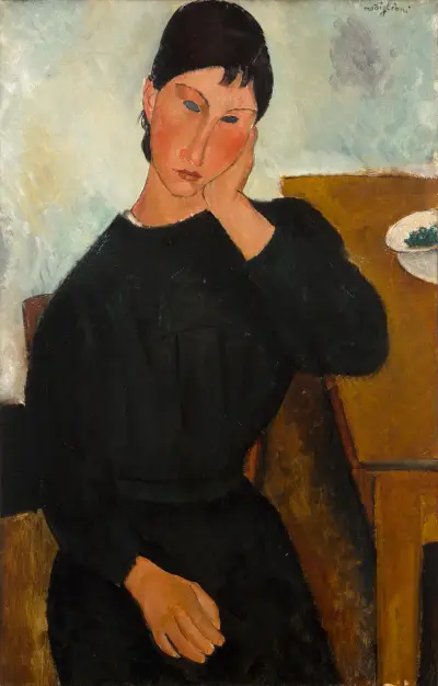 Elvira odpoczywająca przy stole, Amedeo Modigliani
