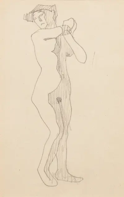 Femme nue debout, 1905 – nr 4 av Amedeo Modigliani