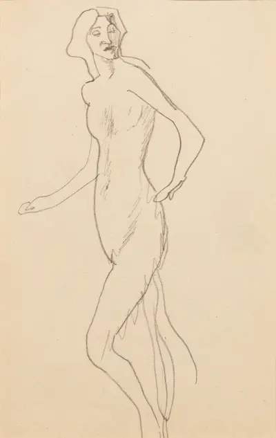 Femme nue debout, 1905 – nr 5 av Amedeo Modigliani