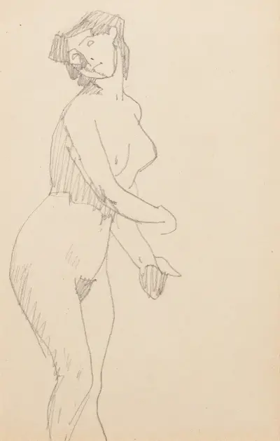 Femme nue debout, 1905 – nr 7 av Amedeo Modigliani