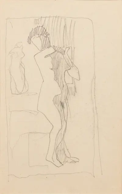 Femme nue debout de trois quarts vers la droite, 1905 – nr 1 av Amedeo Modigliani