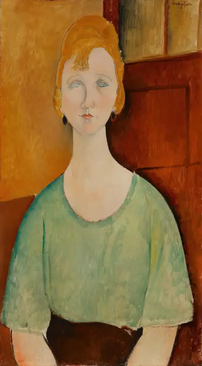Girl in a Green Blouse av Amedeo Modigliani