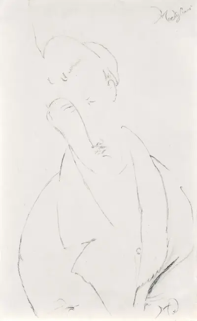 Homme avec une moustache av Amedeo Modigliani