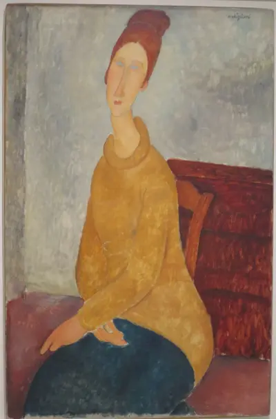Jeanne Hébuterne in yellow sweater av Amedeo Modigliani
