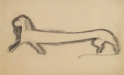 Lion de profile av Amedeo Modigliani