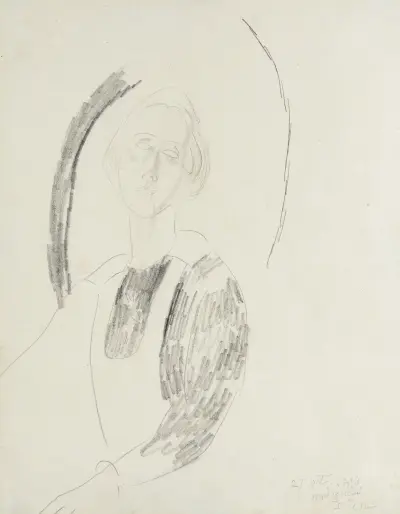 Portrait de femme (Annie Bjarne), 1918 av Amedeo Modigliani