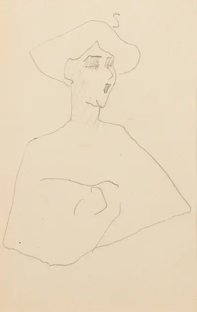 Tête et buste de femme av Amedeo Modigliani