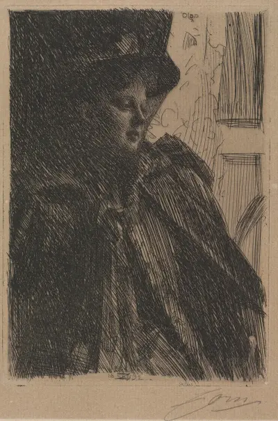 Mme. Olga Bratt av Anders Zorn