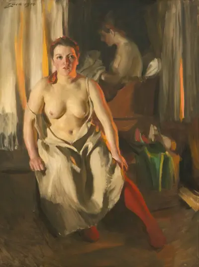 Röda strumpor av Anders Zorn