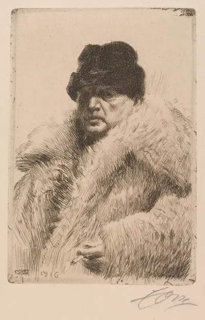 Självporträtt, 1916 av Anders Zorn