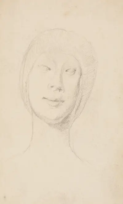 Studie efter Francesco Lauranas buste af Eleonora d’Aragona i museet i Palermo. En face av Laurits Andersen Ring