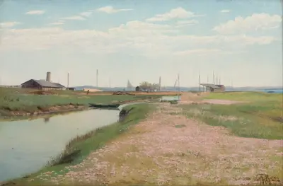 Floden och hamnen vid Frederiksværk av Laurits Andersen Ring