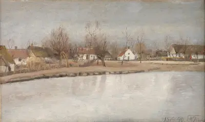 The Village Pond at Ring, Zealand av Laurits Andersen Ring