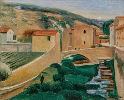 Village aux environs de Castel Gandolfo av André Derain