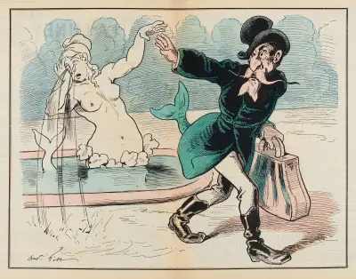 Départ de Versailles (ou les adieux de la Naïade au Badingo) av André Gill