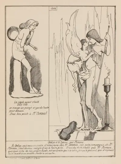 La cigale Oedipe et le sphinx, André Gill